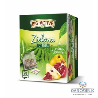 Big Active Herbata zielona pigwa z granatem 20 saszetek Big Active