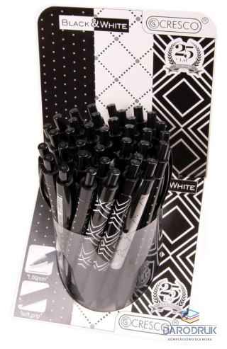 Cresco Długopis X22 Black&White Serie wkład niebieski 1,0mm Cresco (600020-S)