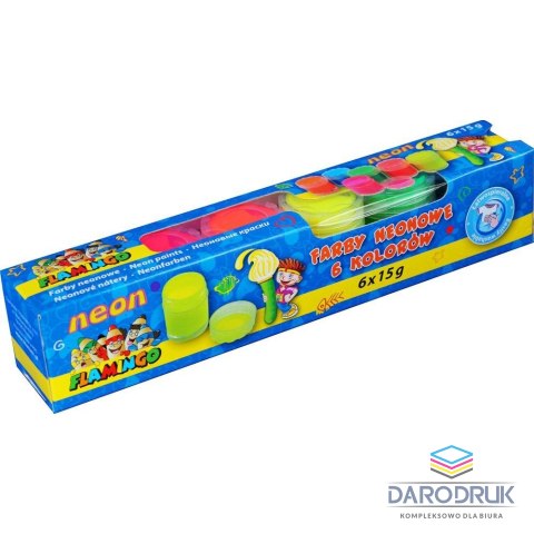 Flamingo Farby plakatowe neonowe kolor: mix 6 kolor. Flamingo (FP6N)