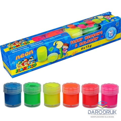 Flamingo Farby plakatowe neonowe kolor: mix 6 kolor. Flamingo (FP6N)