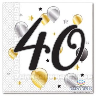 Godan Serwetki balloons 40 biały papier [mm:] 330x330 Godan (88867)