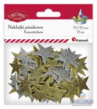 Titanum Naklejka (nalepka) Craft-Fun Series piankowe brokatowe gwiazdki Titanum (5696)