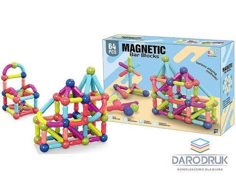 Adar Klocki magnetyczne 64 elementy Adar (606739)