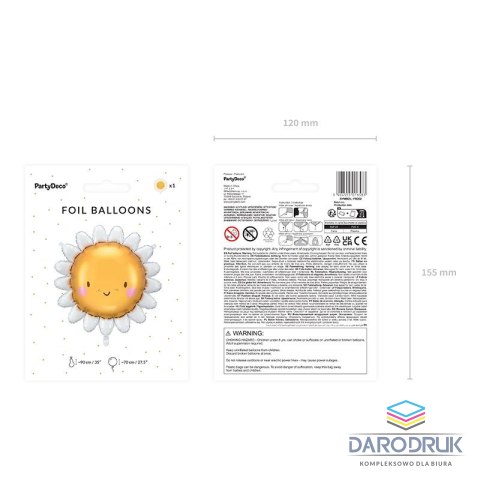 Partydeco Balon foliowy Słońce, 90 cm 35cal Partydeco (FB202)