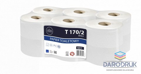 Ellis Papier toaletowy przemysłowy Professional 2 warstwowy kolor: biały śr. 190mm Ellis (6217)