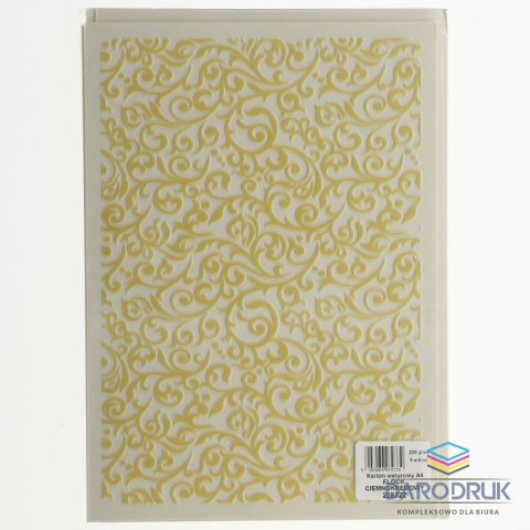 Galeria Papieru Papier ozdobny (wizytówkowy) A4 welurowy flock ciemnokremowy 220g kremowy 220g Galeria Papieru (208322)