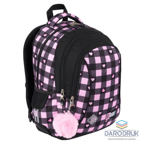 St.Right Plecak PINK CHECKEREDR 3-KOMORY St.Right (BP-26)