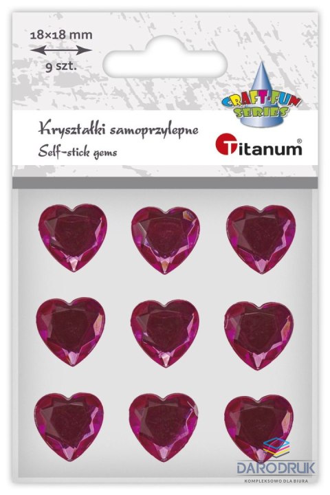Titanum Kryształki Craft-Fun Series serca fuksja Titanum (24sl03138)