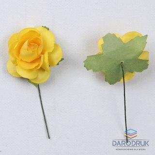 Titanum Ozdoba papierowa Craft-Fun Series róże na druciku Titanum (25YX0902-12- yellow)