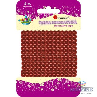 Titanum Taśma ozdobna Craft-Fun Series z cekinów 6x2 [mm x m] czerwona Titanum (363632)