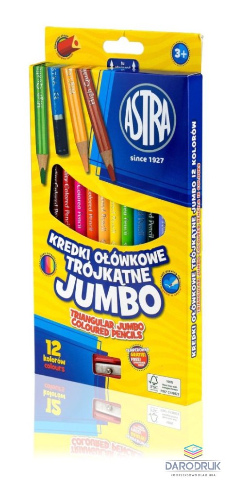 Astra Kredki ołówkowe Jumbo 12 kol. Astra (312110007)