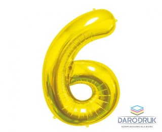Godan Balon foliowy Cyfra 6, złota, 85 cm 85cal Godan (BC-HZL6)