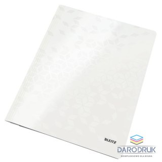 Leitz Skoroszyt A4 WOW biały perłowy karton 80g Leitz (30010001)