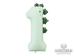 Partydeco Balon foliowy Cyfra 1 dinozaur, 92 cm Partydeco (FB315-1)