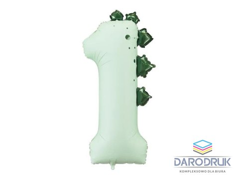Partydeco Balon foliowy Cyfra 1 dinozaur, 92 cm Partydeco (FB315-1)
