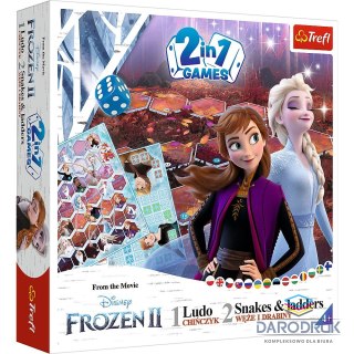 Trefl Gra planszowa Frozen 2 Gra 2w1 Chińczyk i Węże i drabiny Kraina Lodu 2 Trefl (02068)