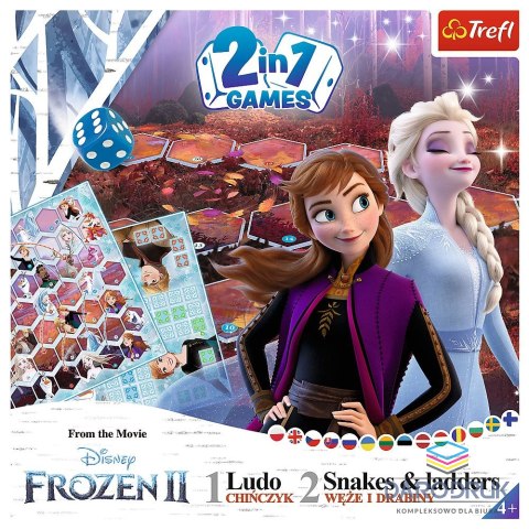 Trefl Gra planszowa Frozen 2 Gra 2w1 Chińczyk i Węże i drabiny Kraina Lodu 2 Trefl (02068)