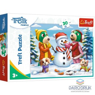 Trefl Puzzle Rodzina Treflików Zimowe zabawy Treflików 30 el. Trefl (18300)