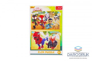 Trefl Puzzle Spidey i dinozaury 2x24 el. Trefl (34432)