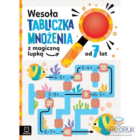 Aksjomat Książka dla dzieci Wesoła tabliczka mnożenia z magiczną lupką, od 7 lat Aksjomat
