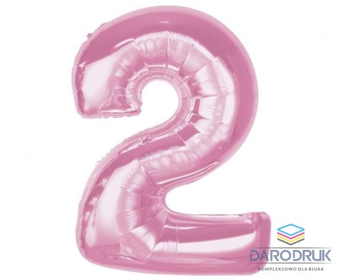 Godan Balon foliowy Smart, cyfra 2, j. różowa, 92 cm Godan (CH-S9J2)