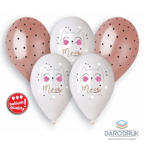 Godan Balon gumowy kotek 13 cal, 5 sztuk pastelowy 5 szt mix 330mm 13cal Godan (GMS120/KOT)