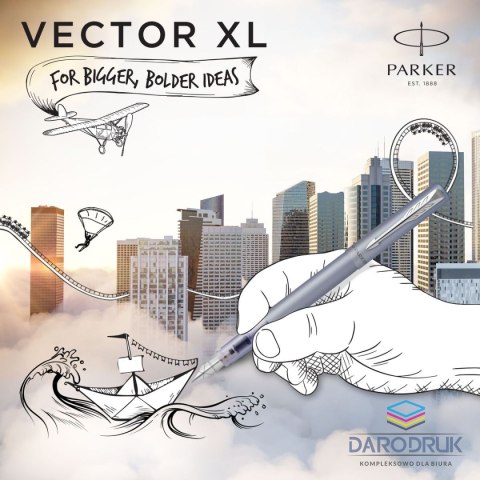 Parker Ekskluzywne pióro tłoczkowe VECTOR XL silver M Parker (2159745)