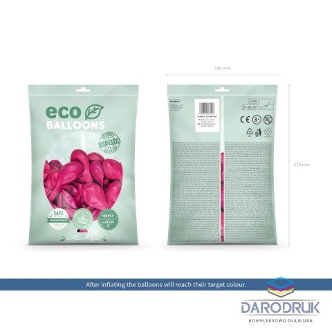 Partydeco Balon gumowy Pastel Eco Balloons fuksja 260mm Partydeco (ECO26P-080)