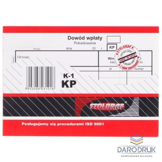 Stolgraf Druk samokopiujący A6 KP dowód wpłaty 100k. Stolgraf (K1)