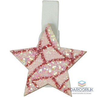 Titanum Ozdoba drewniana Craft-Fun Series klamerki XMAS gwiazdki Titanum (18BR-33)