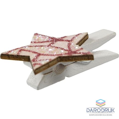 Titanum Ozdoba drewniana Craft-Fun Series klamerki XMAS gwiazdki Titanum (18BR-33)