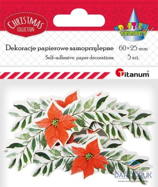 Titanum Ozdoba papierowa Craft-Fun Series girlanda z poinsecją Titanum (5szt/6x2,5cm)