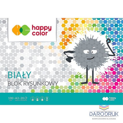 Happy Color Blok rysunkowy A3 biały 100g 20k [mm:] 297x420 Happy Color (3710 3040-0)