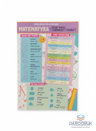 Henry Książeczka edukacyjna KARTA EDUKACYJNA mATEMATYKA FIGURY PŁASKIE TRÓJKĄTY I CZWOROKATY Henry (5905701489817)