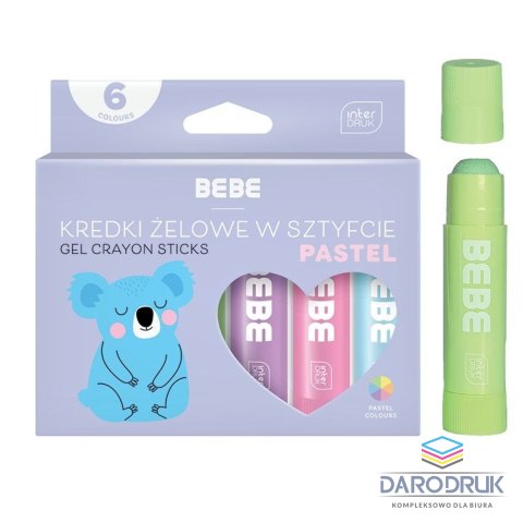Interdruk Kredki żelowe BB PASTEL 6x10g 5902277316639 Interdruk (IFARPLSZTBBP)