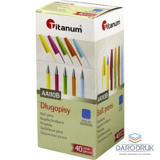Titanum Długopis Neon wkład niebieski 0,7mm Titanum (AA110B)