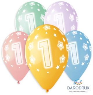 Godan Balon gumowy Premium Hel z nadrukiem 1, 13 cali/5 sztuk mix 330mm 13cal Godan (GS120/1)