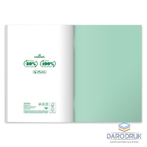 Herlitz Zeszyt A5 Pastel Colors Eco PP 9552746 60k. 70g krata Herlitz (400197972)