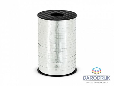 Partydeco Wstążka 5x225 [mm x m] srebrna Partydeco (PRM5-018)