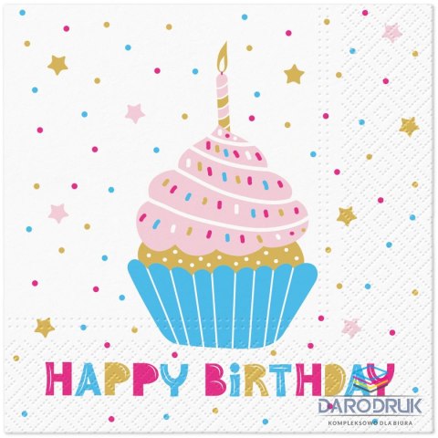 Paw Serwetki TaT Birthday Muffin mix bibuła [mm:] 330x330 Paw (TL128000)