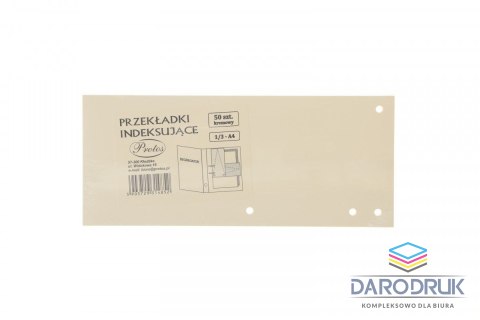 Protos Przekładka czysta indeksująca 1/3 A4 kremowy 160g 50k Protos