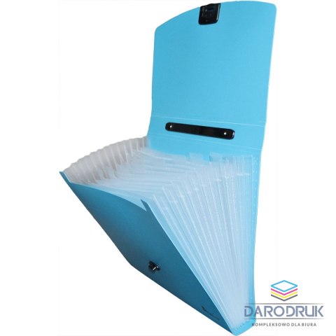 Titanum Teczka segregująca PP Titanum A4 z rączką 13 przegródek niebieska fluo (TPF12BL)