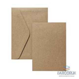 Argo Kartka składana C6 Baza do kartek karnet i koperta, Kraft ciemnobeżowy, 5szt. [mm:] 114x162 Argo (283116)