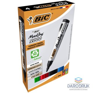 Bic Marker permanentny Marking 2000 komplet 4 szt wkład mix 1,5mm okrągła końcówka Bic (8209112)