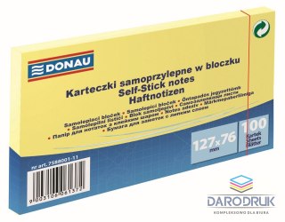 Donau Notes samoprzylepny (karteczki) żółty jasny 100k [mm:] 127x76 Donau (7588001-11)