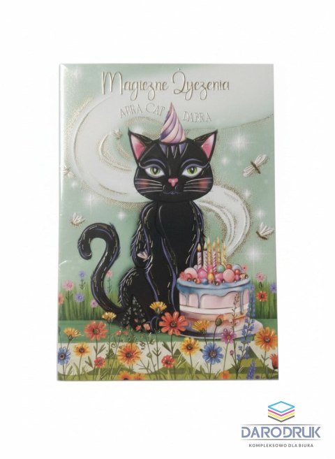 Henry Kartka składana A5 Karnet A5 WITCH CAT Henry (5908451980979)