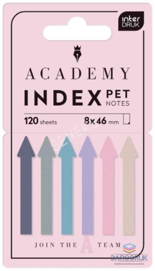 Interdruk Zakładki indeksujące ACADEMY ARROWS PASTEL 120k [mm:] 80x460 Interdruk (W PODAJNIKU)
