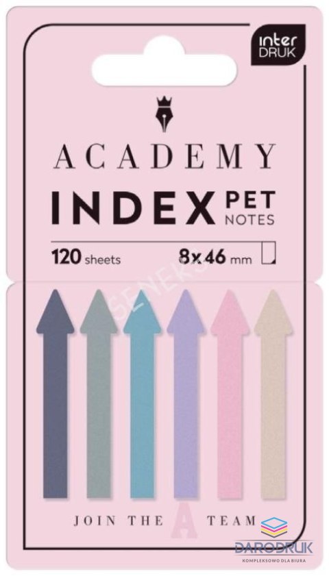 Interdruk Zakładki indeksujące ACADEMY ARROWS PASTEL 120k [mm:] 80x460 Interdruk (W PODAJNIKU)