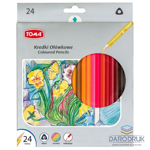 Toma Kredki ołówkowe trójkątne 24 kol. Toma