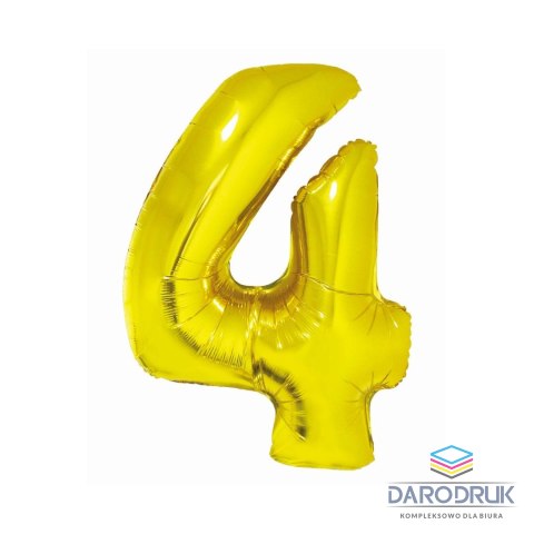 Godan Balon foliowy Smart cyfra 4 złota 76cm Godan (CH-SZL4)